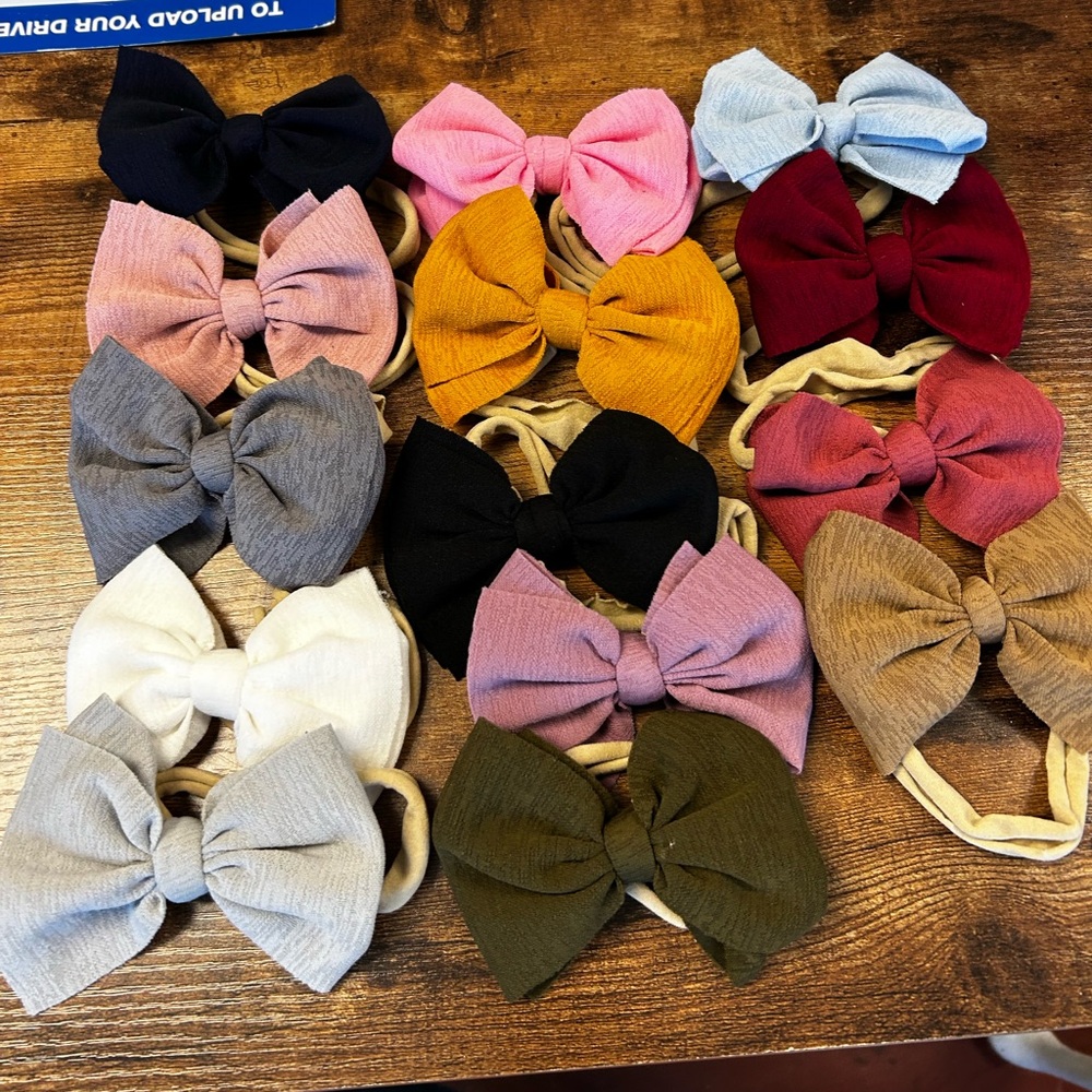 Colorful Bow Headband Set for Kids